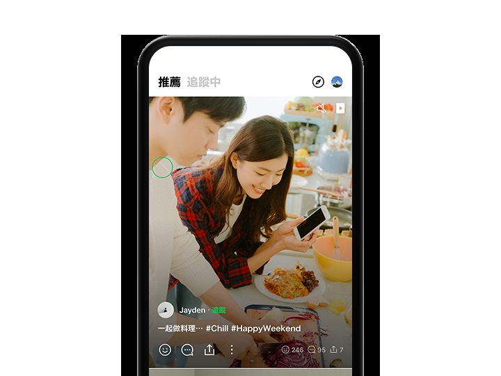 LINE VOOM 内容浏览画面